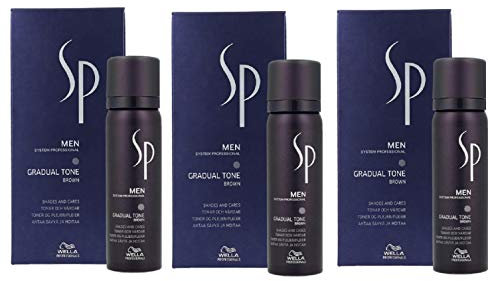 3er Wella Professionals SP Just Men Gradual Tone Pigment Mousse Braun 60 + 30 ml