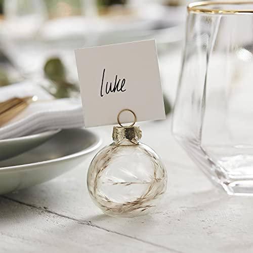Ginger Ray NOEL-188 Christmas Place Card Holders with Pampas Grass, Brown