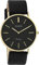 Oozoo Damen Unisex Uhr Vintage Armbanduhr mit Glitzer Lederband 40 MM Goldfarben/Schwarz/Schwarz C20164