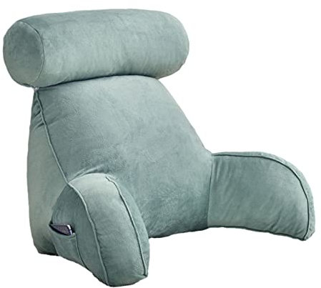 großes Rückenkissen mit Armlehnen und Nackenstütze Lesekissen Stützkissen Bücherkissen Bettruhekissen mit Waschbarem Bezug Multifunktionales Kissen Perfekt für Lesen & Arbeiten & Spielen 75x40x40CM