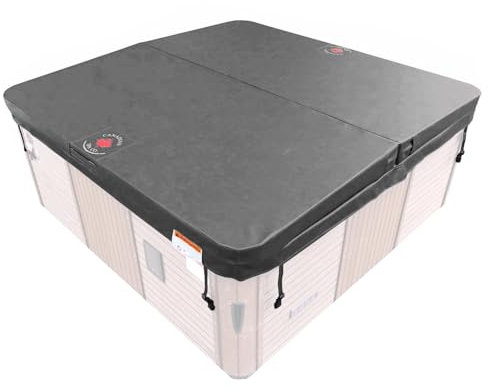 CANADIAN SPA CO. Isolierabdeckung Deluxe, 198 x 198 cm, Grau, 10 cm dick, Poolabdeckung eckig, Abdeckung für Whirlpool wasserdicht und UV-beständig, Whirlpool Zubehör