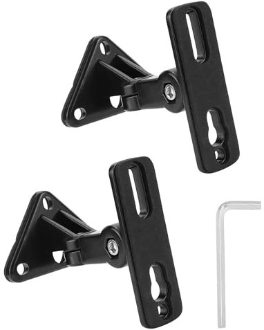 QWORK® Set di 2 supporti da parete universali per altoparlanti Scatole di montaggio a parete, inclinazione/rotazione di 180º, supporta fino a 13,6 kg