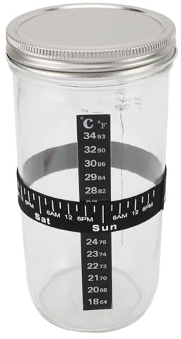 Cosiki Sourdough Starter Kit, Sourdough Starter Jar 34oz Glass Jar with Lid Date Feeding Mark Band Thermometer Sourdough Bread Starter Kit Band Silicone Scraper Bread Making Supplies