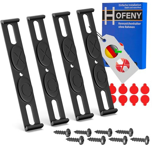 Hofeny Kennzeichenhalter Unsichtbarer Rahmenlos Nummernschildhalter für jedes Auto, Kennzeichenhalterung Set für 2 Kennzeichen, Kennzeichentafeln 110mm Kennzeichenrahmen, 3D /Österreich UNGEEIGNET