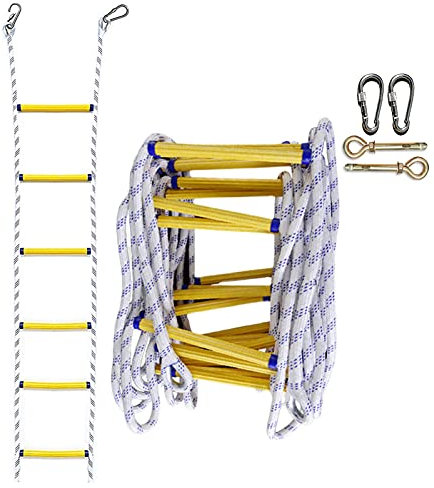Safety Escape Ladder,Rope Ladder,Emergency Ladders Safety Escape Ladder 3M-20M, Emergency Fire Escape Ladder Multifunctional Safety Ladder with Hooks, for Indoor/Outdoor Weight Capaci