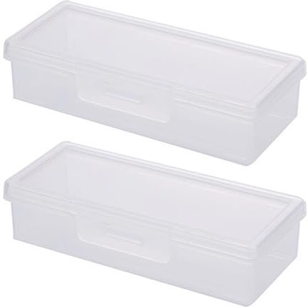 2 Pcs Cotton Bud Holder for Travel, Portable Small Cotton Swab Holder Transparent Plastic Cotton Swab Mini Box for Storing Cotton Balls Cotton Swabs Flosser Toothpicks