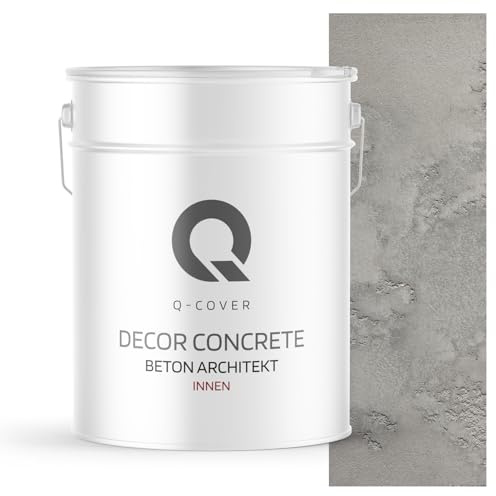 Q-COVER Beton Architekt 15 kg Grigio | intonaco decorativo effetto cemento per interni | pronto all’uso | resa ca. 10 m² | ampia scelta colori