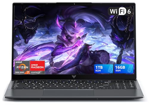 ACEMAGIC 2026 Notebook Gaming 16GB RAM 1 TB SSD,Ryzen 7 5825U,Fino a 4,5 GHz,Portatili 15.6 Pollici 1080 FHD,Radeon RX Vega 8 Graphics,WiFi 6,HDMI,USB 3.2,Type C,Pc Portatile Gaming