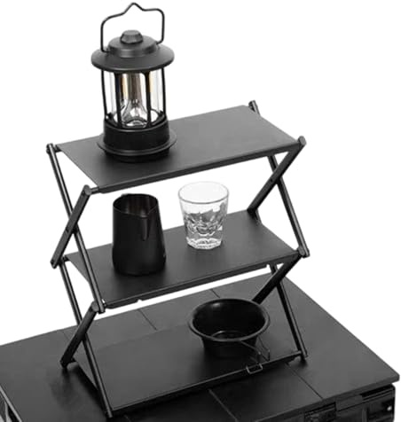 Estante Plegable Para Acampar, Comodidad Portátil, 33 X 17,5 X 36,5 Cm, ​​Estante De Almacenamiento De Escritorio, Estantes Para Acampar, Organización Práctica, Para Tiendas De Campaña Al Aire Libre,