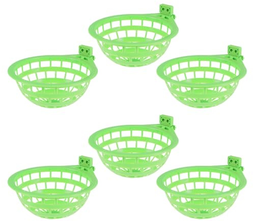 Abaodam Lot de 6 Nids d'oiseaux en Plastique Creux pour Cages, Nid de Reproduction et Éclosion, Grosse Taille Verte, Adapté pour Pigeons et Perruches, Accès Oiseaux D’élevage en Intérieur