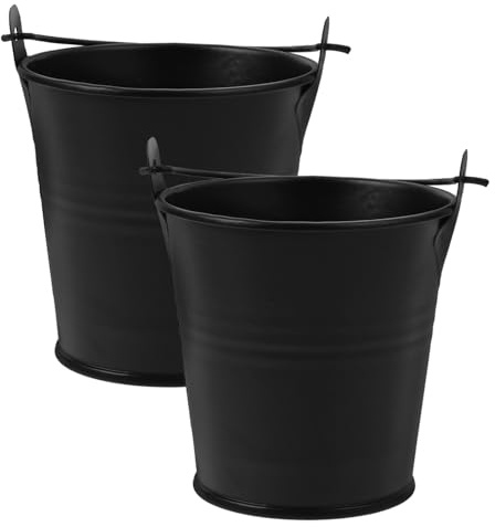 MAGICLULU Secchio per Grasso da Griglia in Metallo 2 Pezzi, Raccogli Gocce per Barbecue all’Aperto, Accessorio per Cucina da Campeggio e Picnic, Contenitore Olio Antigoccia Robusto e Facile