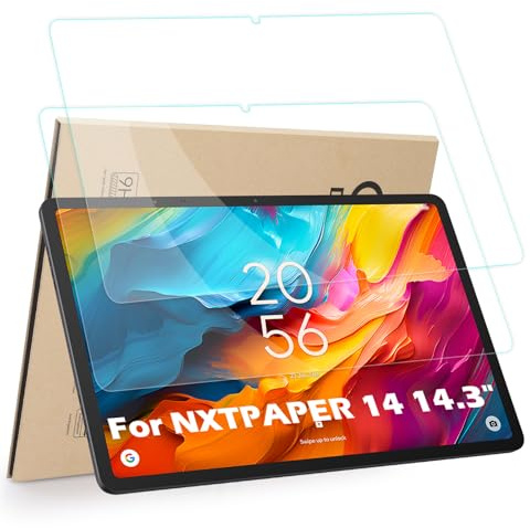 Hianjoo 2 Piezas Protector de Pantalla Compatible con TCL NXTPAPER 14 14.3, Protector de Pantalla Premium Cristal Tablet Salvapantallas Vidrio Templado [9H Dureza Alta Claridad]