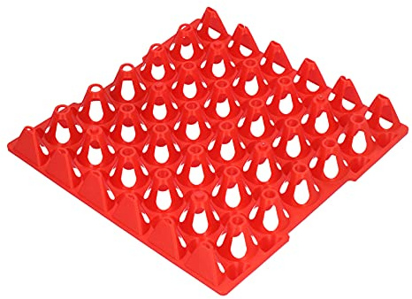Cocoarm Lot de 5 Plateaux à œufs en Plastique, Caisses à œufs Empilables pour un Stockage et un Transport Sécurisés des, Durables et de Grande capacité pour un Usage Domestique et Agricole (rouge)