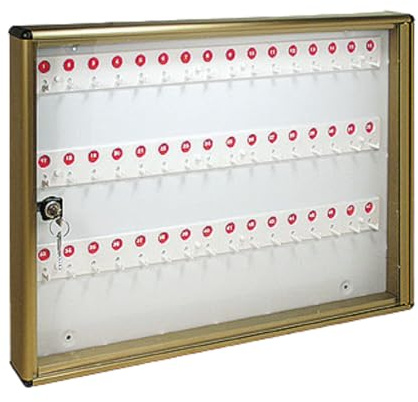 ALUBOX Bacheca Portachiavi Da Parete In Alluminio 30X5X14 Cm Porta Chiavi Da Muro Per Casa Interno O Esterno Protetto Made In Italy Con 48 Ganci Numerati (BRONZO)