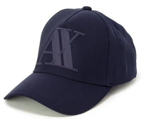 ARMANI EXCHANGE Rubber Logo Ax Cap, Cappellino da Baseball, Uomo, Blu, Taglia unica