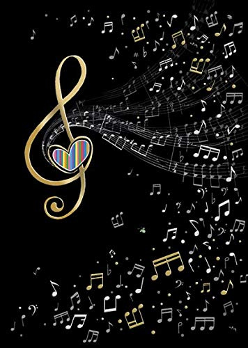 Bug Art - Blank Greetings Card - Music Clef - Gold Foil Finish - For Him/Her