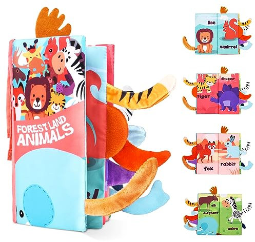 Vicloon Stoffbuch, Babybuch Quiet Book knisterbuch Stoffbuch fühlbuch, Bilderbuch aus Stoff für Baby, Wunderschön Gestaltetes Babyspielzeug, Weiches Knisterbuch für Babys, Baby Spielzeug 0 3 6 Monate