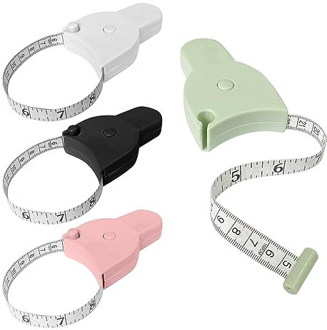Lot de 4 rubans à mesurer pour le corps, 150 cm, règle de mesure, pour le corps, bandeau pour le corps, double mètre télescopique, convient pour les coupeurs du corps, etc. (coloré).