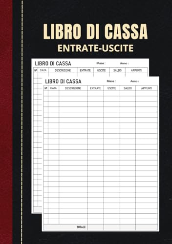 Libri di Cassa Semplice: Registro di cassa entrate uscite per contabilita semplificata A5- Ideale per i proprietari di piccole imprese e lavoratori autonomi - 110 pagine