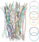 ZHENGYYUU 63 Pc Mixed Wire Keyrings & Loops, Multi-Colored Stainless Steel Cable Keyring for Luggage Tags & Suitcase Keys