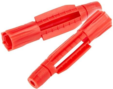 tecuro Hohlraumdübel Knotendübel 6,0 x 37 mm - 100 Stück - Universaldübel für Beton, Vollstein, Hohllochziegel, Hohlblockstein, Porenbeton, Gipskartonplatte, Gipsfaserplatte - Kunststoff rot