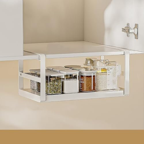 Generisch Cesta colgante, estantería, estante inferior, cesta de almacenamiento, cestas de armario, metal, estante inferior, cesta colgante, cesta colgante para cocina, oficina, despensa, baño,