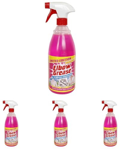 Elbow Grease Pink All Purpose Degreaser 1L Xtra Large Spray Bottle, Multi-Use Cleaner 1 L (Pack Of 4)