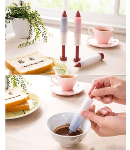 Garneck Penna in Silicone per Decorare Dolci e Modellare Cioccolato, 3 Pezzi, per Casa, Design Decorativi e Dessert