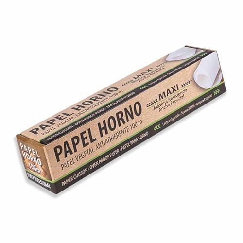 Prieto Larrey - Rollo Papel para horno antiadherente 100 metros x 40 cm - Papel de horno industrial antiadherente y resistente - Ideal para repostería
