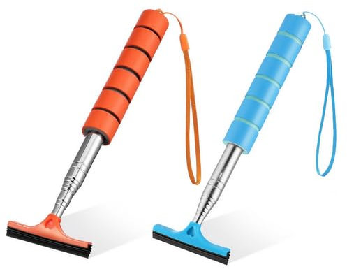 2 Pcs Car Rearview Mirror Wiper Car Side Mirror Squeegee Retractable Side Wing Mirror Squeegee Portable Car Window Cleaning Tool Small Window Cleaner Wiper for All Vehicles