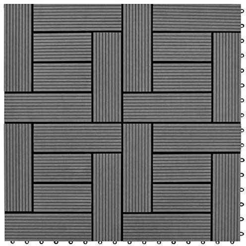 Générique Carreaux de terrasse 30x30 cm 11 pcs Gris WPC 1 m2,Quincaillerie,Matériaux de Construction,Tapis & revêtements de Sol,Gris,8.67 KG,41551