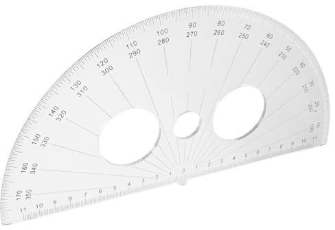 HOODANCOS Plastic Protractor Degrees Half Circle Angle Measurement Tool for Students Drawing Geometry Supplies with Scale and Sturdy Plastic Design