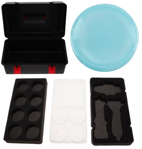 WEKAMOS Scatola di Plastica e Maniglia con Divisore Interno in Spugna Organizer per Trottole da Competizione, Custodia Protettiva Facile da Aprire per Giocattoli per Viaggi e Giochi