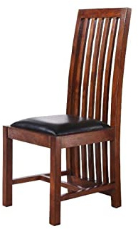 Massivmoebel24.de | Oxford Stühle aus Massivholz mit Polster ZENO #29 | aus Akazienholz - Nougat, lackiert | 43x50x109 cm | mit Rückenlehne | Holzstühle Esszimmerstühle | 2er Set