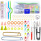 YMWALK 56Pcs Strickwerkzeuge Zubehör, Strick- und Häkelzubehör Grundlegende Nähstrickwerkzeuge Set Nadeln Stichhalter Markierungen Unpicker Häkeln Starter Kit mit Etui für Anfänger