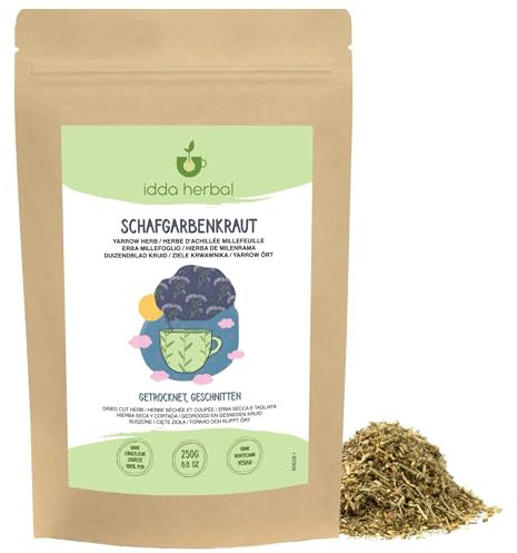 IDDA Herbal Achillea Millefoglie Tisana 250g, Erba di Achillea Millefoglie Secca e Tagliata