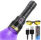 Alonefire SV47 12W 365nm UV Taschenlampe Typ C USB Aufladbar Große Reichweite Schwarzlicht Haustierurin Detektor für UV Harz, Angeln, Skorpion, Bernstein, Mineralien mit UV Schutzbrille, Batterie