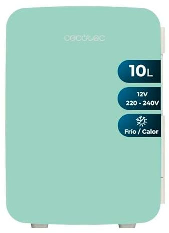Cecotec Nevera Pequeña Bolero MiniColing 10L Bahamas Mint. Capacidad 10 L, Funcionamiento 12-220 V, Compatible con Coches y Caravanas, Función Frío y Calor, Temperatura Regulable de 7 ºC a 65 ºC