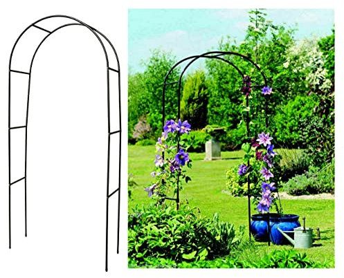 Metal Garden Arch 2.4M Heavy Duty Garden Arbour Steel Frame Large Strong Weather Resistant Climbing Plants Indoor Outdoor Support Arches For Roses, Climbers, Fruit HTUK