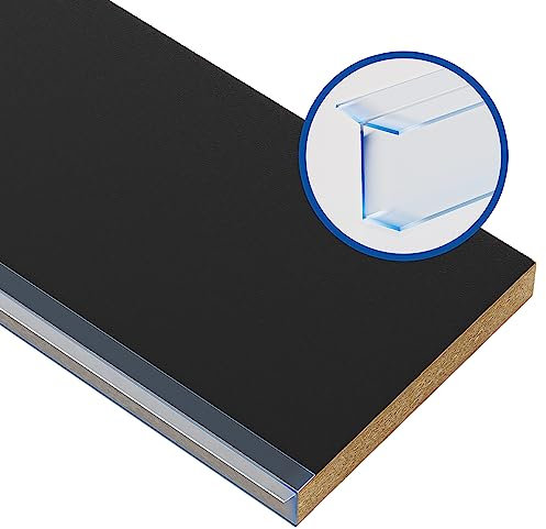Prima Renovierungs-Systeme Sockelblende Küchen | Sockelleiste Küche mit Dichtungsprofil | Küchensockel 19 mm | Farbe und Größe wählbar (1800 x 200 mm, Schwarz)