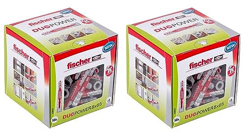 fischer - Cheville tous matériaux DuoPower 8x65 sans vis/Boite à fenêtre de 50 (Lot de 2)
