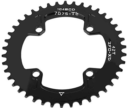Yosoo Health Gear Plateau Rond de Vélo en Alliage D'aluminium, Anneau de Chaîne Large et étroit Unique, Plateau 104MM 40T 42T, Plateaux BCD Compatibles avec Le Pédalier Shimano AM XC (Disque 42T