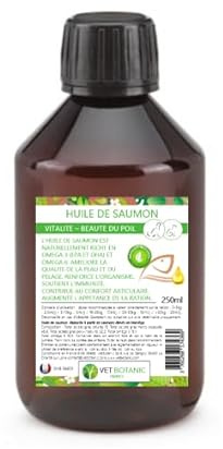 VET BOTANIC - Olio di salmone – Vitalità, Pelatura e articolazioni di Cani e Gatti - 250ml