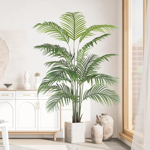 YOLEO Künstliche Pflanzen groß 180cm kunstpflanze wie echt kunstpalme im Topf künstliche Palme Areca Palme deko für Wohnzimmer Balkon Schlafzimmer Büro