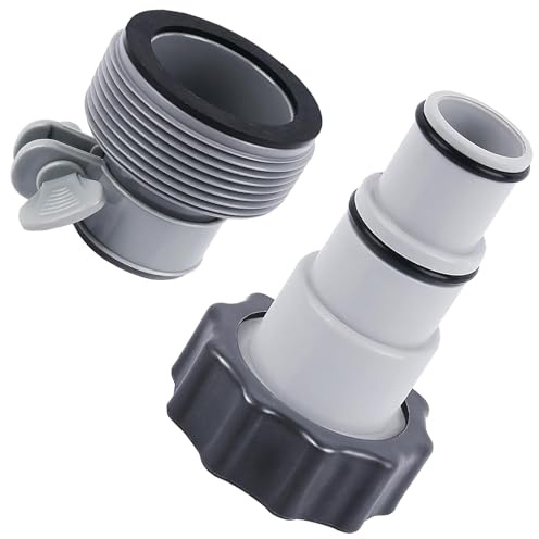 CHONGQILAO Adaptador Manguera Piscina 32 a 38 mm, 2 Piezas Adaptador de Manguera de Bomba con Rosca Interior, Conector de Manguera de Piscina, para Manguera de Piscina de 32 y 38 mm de diámetro