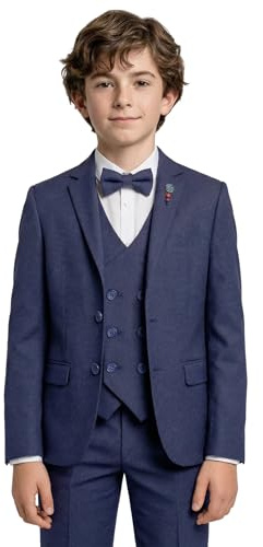 SIRRI Traje Formal Texturizado para niño, Conjunto de 5 Piezas, Traje de comunión para PAJE, Tamaño 11 Años EU