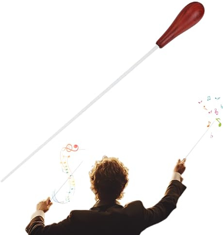 Dottduya Bacchetta Direttore con Manico in Legno - Bacchetta per Direttore d'Orchestra,Asta con Impugnatura Sicura per Bambini Adulti Lezione Banda Marciante Spettacolo