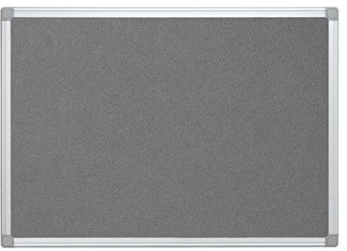 Q-Connect Aluminium Frame Felt Noticeboard with Fixing Kit 900x600mm Grey