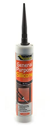 Everbuild 5 X General Purpose Silicone Black 310ml EVBGPSBL