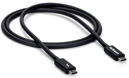 StarTech.com Cable Thunderbolt 3 Pasivo de 1m, 20Gbps, PD 100W, Vídeo 4K, Cable Thunderbolt, Compatible con USB4 / Modo Alt DP, Thunderbolt 4, USB 3.2, USB-C (TBLT34MM1M)